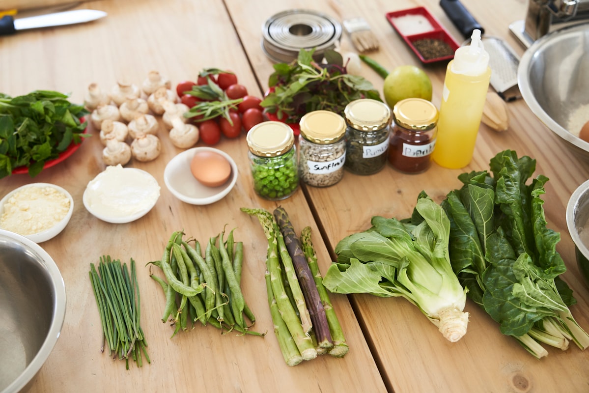 Nutritious meal prep containers with fresh vegetables and proteins
